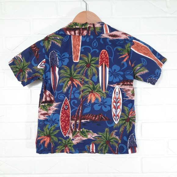 Aloha Republic Toddler Hawaii Surf Boards & Palm Tree Print Shirt Shorts Set 4T - Picture 4 of 10